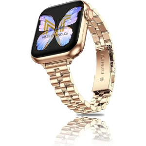 Apple Watch Seri 2/3/4/5/6/7/8/9/se/ultra/ultra 2 44MM-45MM / Seri 10 46MM Uyumlu Ince Tasarım Kordon