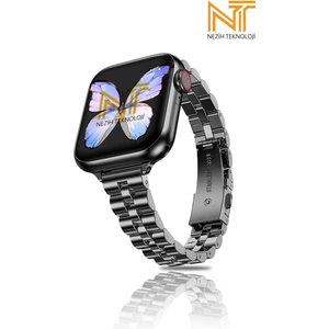 Apple Watch Seri 2/3/4/5/6/7/8/9/se/ultra/ultra 2 44MM-45MM / Seri 10 46MM Uyumlu Ince Tasarım Kordon
