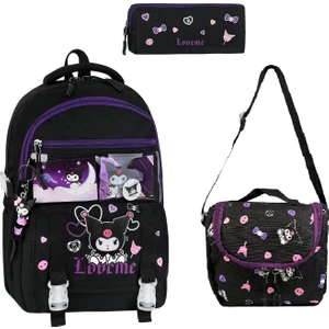 Kuromi Beslenmeli Kalemlikli Ilkokul Sırt Çantası