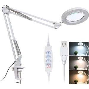 Büyüteçli Masa Lambası LED Işıklı 5/8x Mercekli Göz Koruyucu Işık USB Kısılabilir Aydınlatma Okuma