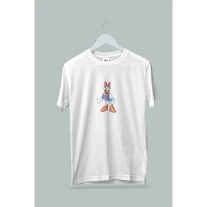 Maki Home Kız Çocuk Daisy Duck Baskılı Beyaz Gri Siyah Tshirt 5 6 7 8 9 10 11 12 13 14 Yaş Disney Miki Mouse