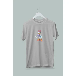 Maki Home Kız Çocuk Daisy Duck Baskılı Beyaz Gri Siyah Tshirt 5 6 7 8 9 10 11 12 13 14 Yaş Disney Miki Mouse