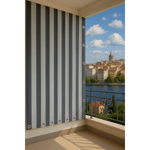 Gencer Home Balkon Perdesi Kuş Gözü Ölçü Seçenekli Koyu Gri-Gri