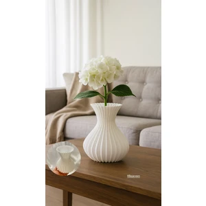 Dekoratif Modern Beyaz Vazo - 3D Tasarım