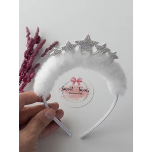 Yıldızlı Beyaz Taç Prenses Çocuk Tacı