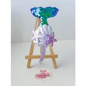 Trend Deniz Kızı Çocuk Taç Istiridye, Yıldızlı Mor Pullu Çocuk Tacı