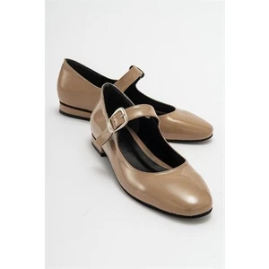 Zoe3 Style Kadın CLR Vizon Rugan Tokalı Babet