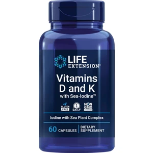 Extension Vitamins D And K With Sea-Iodine, Vitamin D3, Vitamin K1 And K2, Iodine, Supports Immune, Bone, Arterial And Thyroid Health, Non-Gmo, Gluten-Free, 60 Capsules