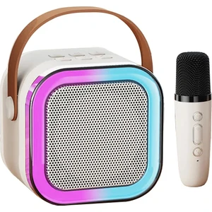 K12 Taşınabilir Kablosuz Mikrofonlu Karaoke Mini Bluetooth Hoparlör