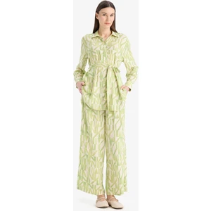 Wide Leg Geniş Bol Paça Desenli Viskon Pantolon D9757AX25SM