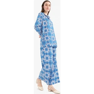 Wide Leg Geniş Bol Paça Desenli Viskon Pantolon D9757AX25SM