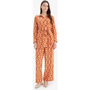 Wide Leg Geniş Bol Paça Desenli Viskon Pantolon D9757AX25SM