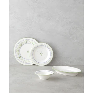 Lavender Porselen Kahvaltı Takımı 12 Parça 6 Kişilik Yeşil-Mavi