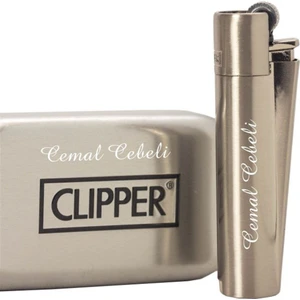 Kişiye Özel Clipper Marka Metal Çakmak - Mat Metalik