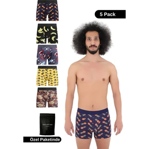 Harry Jones Erkek 5'li Desenli Renkli Pamuklu Premium Hijyenik Paket Boxer
