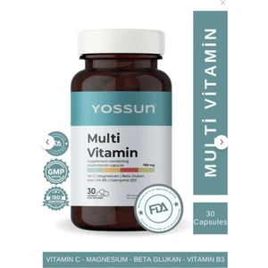 Multivitamin 30 Kapsül – C Vitamini, Magnezyum, Demir, B3, Beta Glukan ve Koenzim Q10 İçeren Takviye
