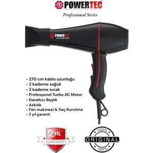 TR-601 Turbo Professional Series Fön Makinesi & Saç Kurutma 2500w Performans
