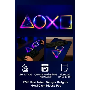 Forever Aldora Gamer Kaymaz Deri Taban Süngerli Oyun ve Rahat Çalışma Klavye Mause Padi 90X40 cm