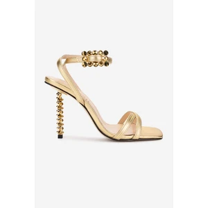 Kadın Hakiki Deri Dore Topuklu Ayakkabı 594 1519 Bn Ayk Y25 Dore