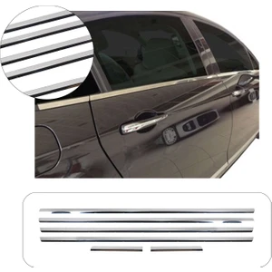 Citroen C5 Uyumlu 2005-2008 Krom Cam Çıtası 6 Parça Paslanmaz Çelik