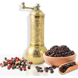 Glıos Sarı Zamak Karabiber, Kahve, Çörek Otu Ve Haşhaş El Değirmeni Öğütücü Grinder 18 Cm