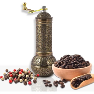 Glıos Kahverengi Renk Zamak Karabiber, Kahve, Çörek Otu Ve Haşhaş El Değirmeni Öğütücü Grinder – 18 Cm