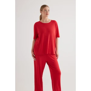 Kadın Plus Size Modal Kaşkorse Tshirt