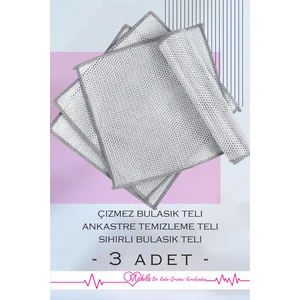 3 Adet Çift Katlı 30X30 Çizmez Bulaşık Teli, Inox Tel