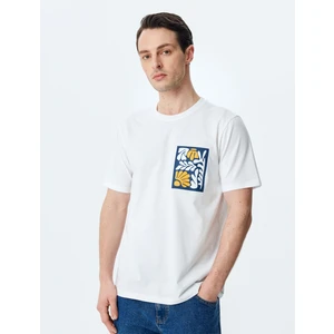 Regular Fit Bisiklet Yaka Kısa Kollu Pamuklu Baskılı Tişört