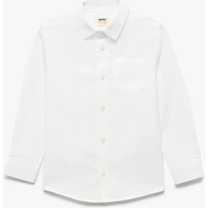 Pamuklu Gömlek Yaka Uzun Kollu Basic Gömlek