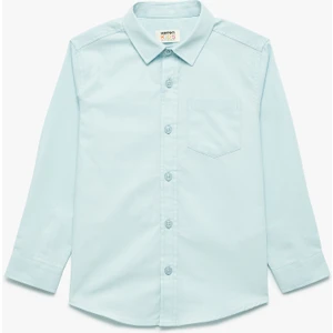 Pamuklu Gömlek Yaka Uzun Kollu Basic Gömlek