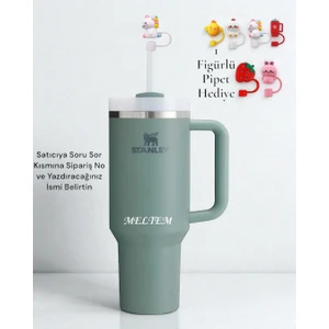 Quencher Pipetli Termos 1,18 L Yeşil