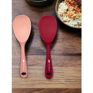 Sert Uçlu Isıya Dayanıklı Yanmaz Yapışmaz Silikon Kaşık 2'li 22 cm