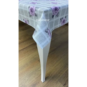 Elyaf Astarlı Gül Desen Kaymaz Pvc Dikdörtgen Muşamba Masa Örtüsü