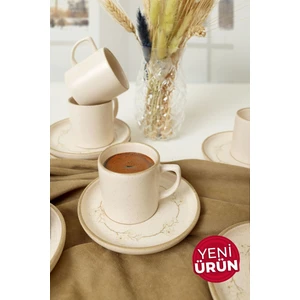 Taupe Bloom Nordic Kahve Takımı 12 Parça 6 Kişilik 22520-28