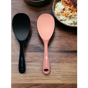 Sert Uçlu Isıya Dayanıklı Yanmaz Yapışmaz Silikon Kaşık 2'li 22 cm