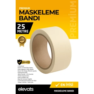 Premium 48MM x 25M Maskeleme ve Boya Bandı – Iz Bırakmaz, Yüksek Kalite Kağıt Bant
