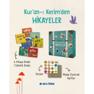 Kuran-I Kerim'den Hikayeler Seti - 7 Kitap Ahşap Oyuncak ve Sticker - Kutulu Özel Set