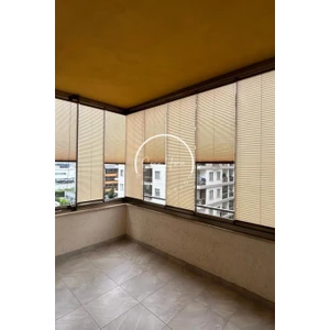 Serin Home Collection Katlanabilir Cam Balkon Plise Perde Krem (Kancalı Veya Vidalı Sistem)