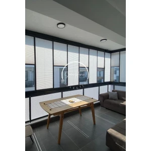 Serin Home Collection Katlanabilir Cam Balkon Plise Perde Beyaz (Kancalı Veya Vidalı Sistem)