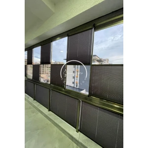 Serin Home Collection Katlanabilir Cam Balkon Plise Perde Antrasit (Kancalı Veya Vidalı Sistem)