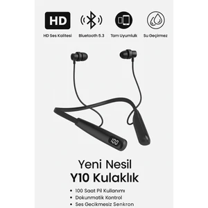 Electro Awm Yeni Nesil Y10 Bluetooth 5.3 Boyunluk Kulaklık – Hd Ses, 100 Saat Pil, Su Geçirmez