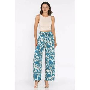 Bel Lastikli Bol Paça Kadın Viskon Yürüyüş Pantolonu P-00015365