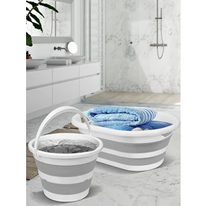 Pratik Katlanabilir Çamaşır Sepeti Akordiyon Kova Seti