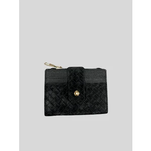 Örgü Desenli Fermuarlı Kartlıklı Cüzdan