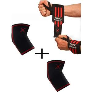 Dex Supports Fitness Bilek Bandajı, Wraps,wrist Wraps + Fitness Dirseklik, Antrenman Dirsekliği