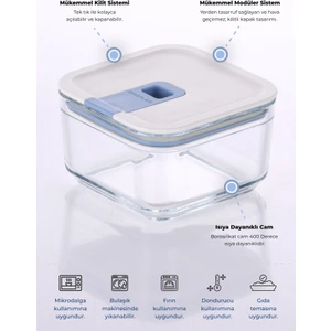 Perfect Seal Kare Cam Saklama Kabı 350 ml