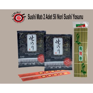 2 Adet 5li Nori Sushi Yosunu + Sushi Matı Hediye / Suşi Seti