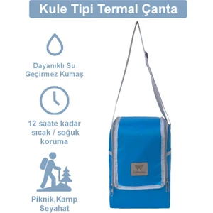 Wallery Bags Kule Tipi Termal Çanta – Dikey Tasarım, Sıcak/soğuk Koruma, Kamp ve Piknik Için Kolay Kullanım.