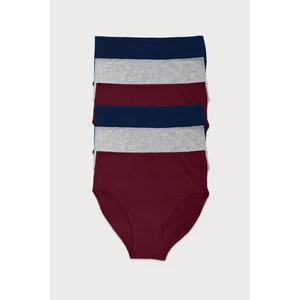 Kadın Lacivert Gri Bordo 6 Lı Paket Modal Yüksek Bel Slip Külot 1955